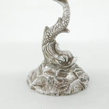 Cast Sterling Silver Dolphin & Shell Pattern Butter or Soap Dish Vintage 1987 Mappin & Webb