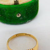 Victorian 18ct Yellow Gold Five-Stone Diamond Boat Ring Antique c1890