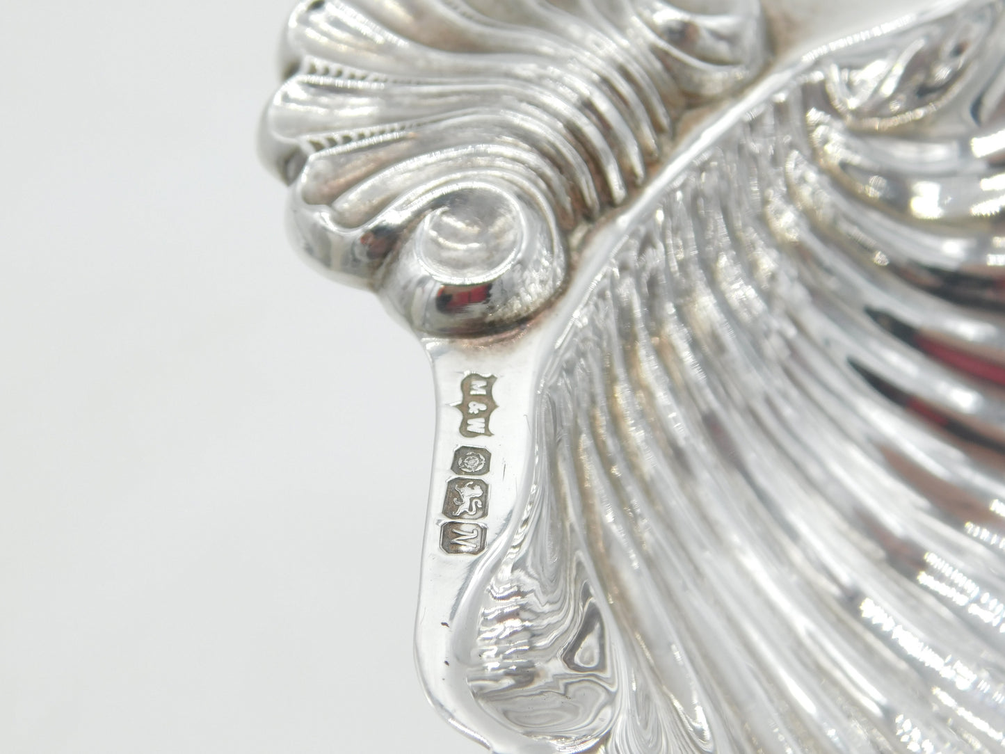 Cast Sterling Silver Dolphin & Shell Pattern Butter or Soap Dish Vintage 1987 Mappin & Webb