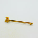 Edwardian 9ct Gold & Ruby Set Fox Mask Hunting Stock Pin Brooch Antique c1910