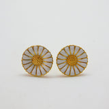 Georg Jensen Sterling Silver Enamel Daisy Necklace Earrings Suite Boxed Vintage