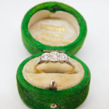 Victorian 18ct Yellow Gold & 0.2ct Diamond Star Set Dress Ring Antique c1890