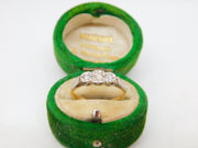 Victorian 18ct Yellow Gold & 0.2ct Diamond Star Set Dress Ring Antique c1890