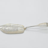 Georgian Large Sterling Silver Fish Slice With Fish Pattern Antique 1825 London