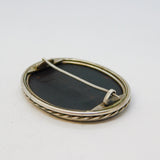 19th Century Sterling Silver Pietra Dura Floral Mosaic Brooch Antique c1860