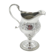 George III Sterling Silver Floral Pattern Pedestal Cream Jug Antique 1779 London