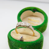 Victorian 18ct Yellow Gold & 0.2ct Diamond Star Set Dress Ring Antique c1890