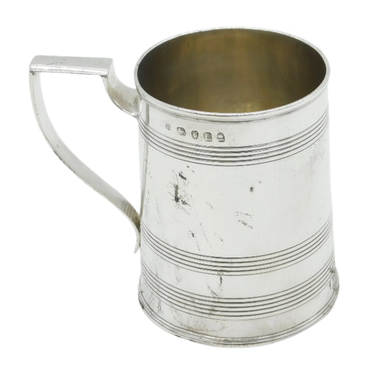 George III Sterling Silver Lined Half-Pint Tankard Antique 1800 London J. Emes