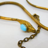 19th Century Gilt Metal Turquoise Set Snake Sewing Skirt Lifter Antique c1860