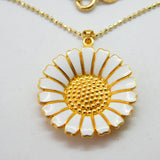 Georg Jensen Sterling Silver Enamel Daisy Necklace Earrings Suite Boxed Vintage