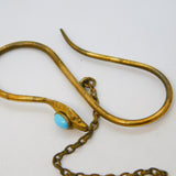 19th Century Gilt Metal Turquoise Set Snake Sewing Skirt Lifter Antique c1860