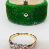 Victorian 18ct Yellow Gold & 0.2ct Diamond Star Set Dress Ring Antique c1890