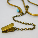 19th Century Gilt Metal Turquoise Set Snake Sewing Skirt Lifter Antique c1860