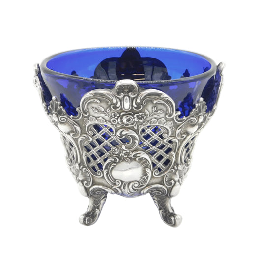 Victorian Scottish Sterling Silver Pierced Floral Sweet-Treat Bowl Antique 1889 Edinburgh