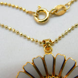 Georg Jensen Sterling Silver Enamel Daisy Necklace Earrings Suite Boxed Vintage