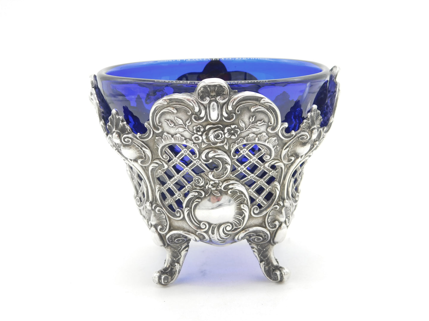 Victorian Scottish Sterling Silver Pierced Floral Sweet-Treat Bowl Antique 1889 Edinburgh