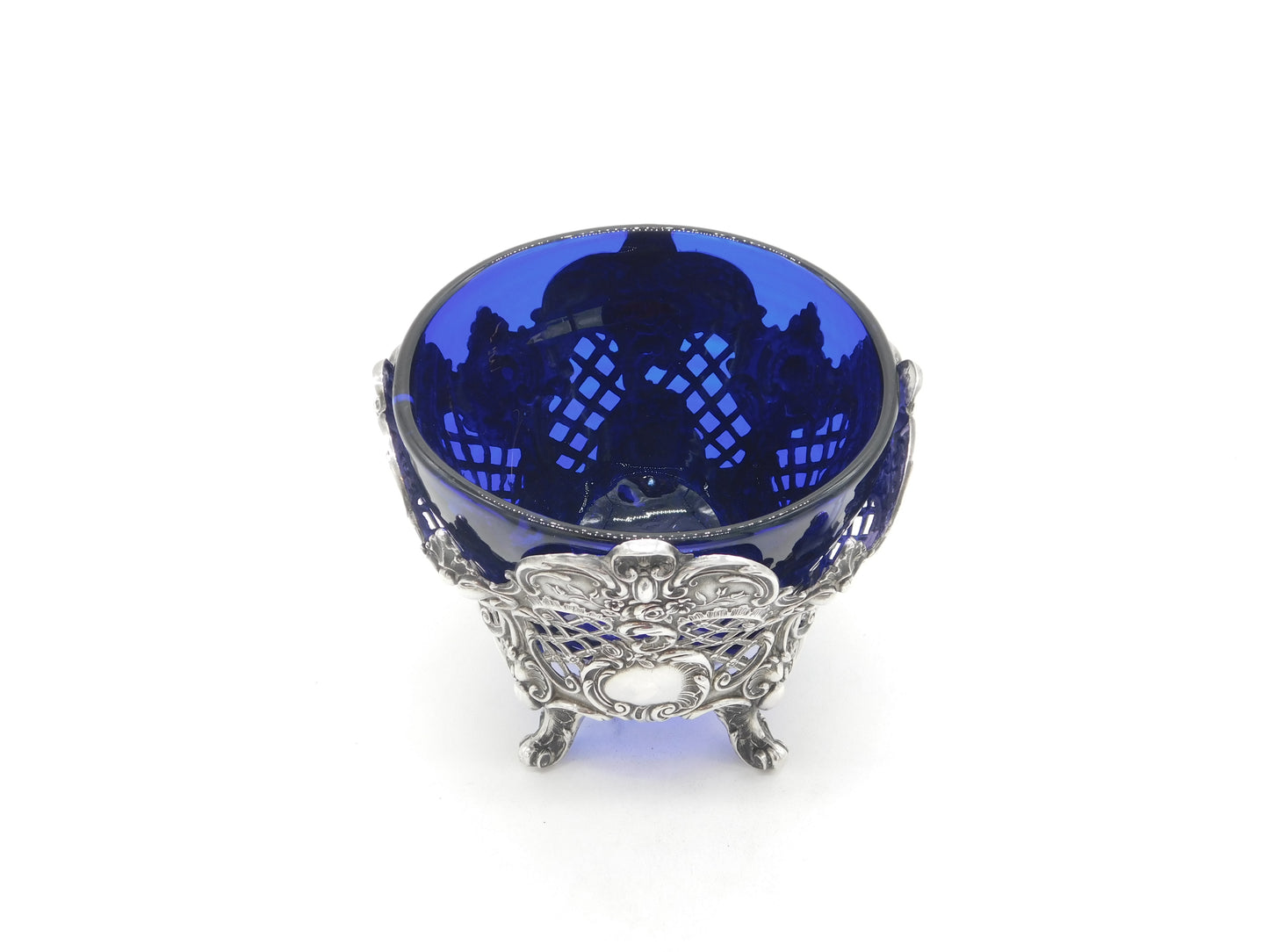 Victorian Scottish Sterling Silver Pierced Floral Sweet-Treat Bowl Antique 1889 Edinburgh