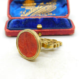 Intaglio Family Crest Heraldry Carnelian Seal Fob Pendant Antique Georgian c1820