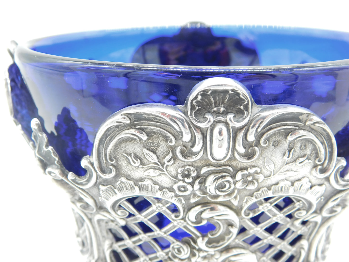 Victorian Scottish Sterling Silver Pierced Floral Sweet-Treat Bowl Antique 1889 Edinburgh