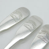 Irish George III Sterling Silver Crested Table Spoon Set Antique 1800 Dublin