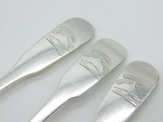 Irish George III Sterling Silver Crested Table Spoon Set Antique 1800 Dublin