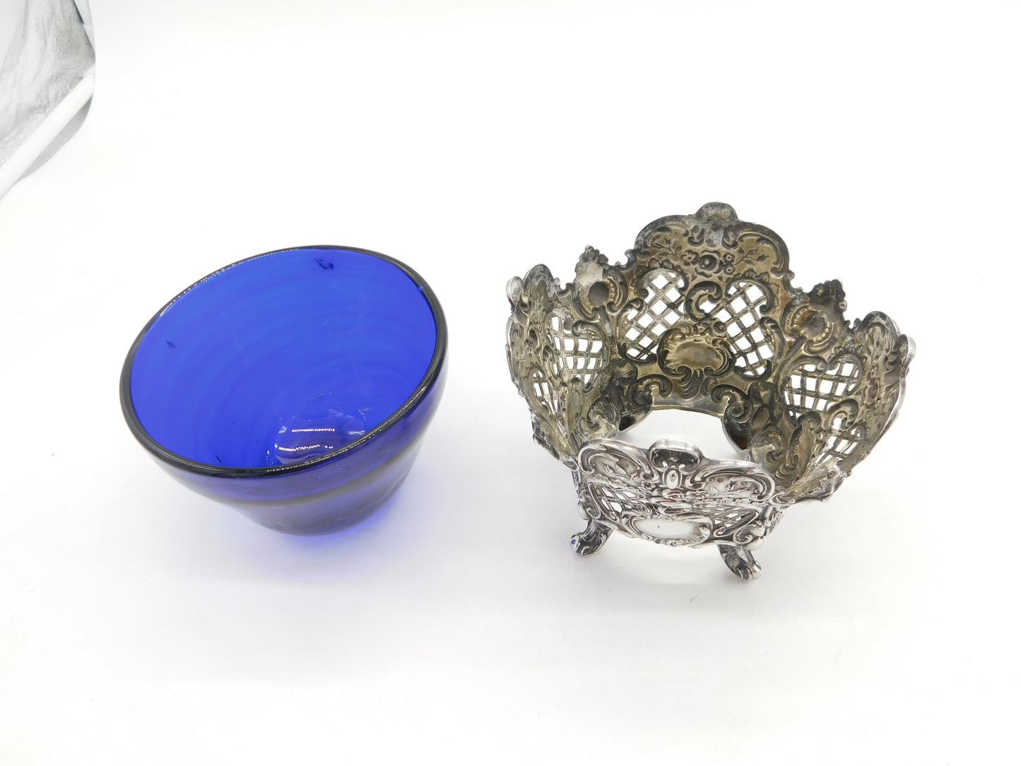 Victorian Scottish Sterling Silver Pierced Floral Sweet-Treat Bowl Antique 1889 Edinburgh