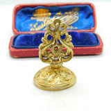 Intaglio Family Crest Heraldry Carnelian Seal Fob Pendant Antique Georgian c1820