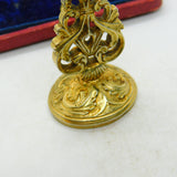 Intaglio Family Crest Heraldry Carnelian Seal Fob Pendant Antique Georgian c1820