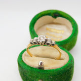 Victorian 18ct Yellow Gold Scrolled Pattern 0.1ct Solitaire Ring Antique c1890