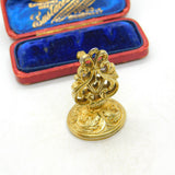 Intaglio Family Crest Heraldry Carnelian Seal Fob Pendant Antique Georgian c1820