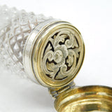 Victorian Sterling Silver Cut Glass Double-Ended Vinaigrette Scent Bottle c1860