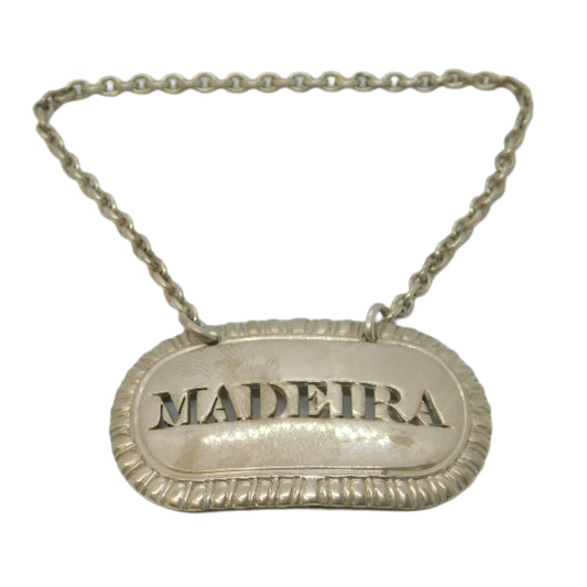 George III Sterling Silver Pierced Madeira Decanter Label 1810 London