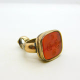 George III Gold Cased Carnelian Quadruple Initial Fob Seal Antique c1820