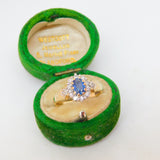 9ct Yellow Gold, 0.5ct Sapphire & Diamond Engagement Ring Vintage 1993 London