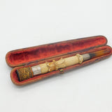Boxed Victorian Sterling Silver, Amber & Meerschaum Cheroot Holder Antique