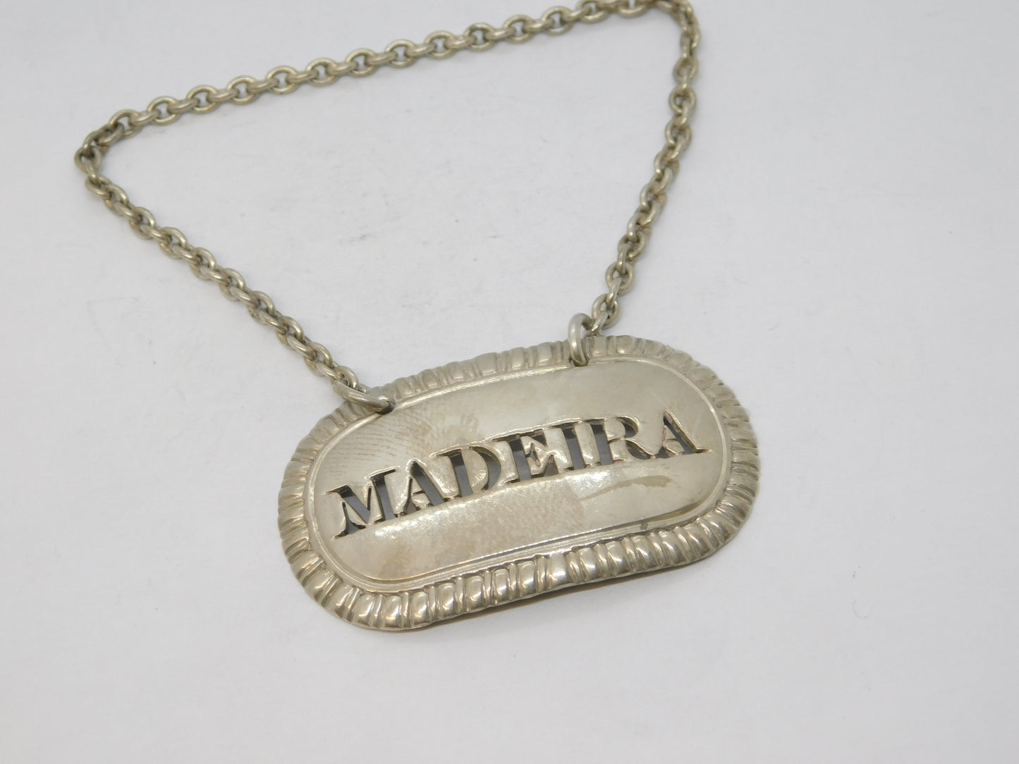 George III Sterling Silver Pierced Madeira Decanter Label 1810 London