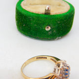 9ct Yellow Gold, 0.5ct Sapphire & Diamond Engagement Ring Vintage 1993 London