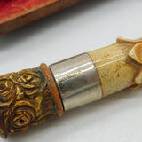Boxed Victorian Sterling Silver, Amber & Meerschaum Cheroot Holder Antique