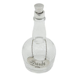 Sterling Silver Glass Brandy Bottle Decanter & Label Antique 1913 Birmingham