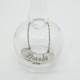 Sterling Silver Glass Brandy Bottle Decanter & Label Antique 1913 Birmingham