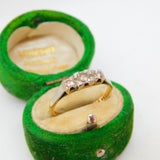 Victorian 18ct Yellow Gold & 0.4ct Three-Stone Dress Ring Antique c1890