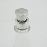 Sterling Silver Glass Brandy Bottle Decanter & Label Antique 1913 Birmingham