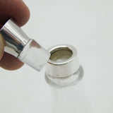 Sterling Silver Glass Brandy Bottle Decanter & Label Antique 1913 Birmingham