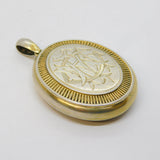 Victorian Sterling Silver Gilt 'Birthday 1881' Monogram Locket Pendant Antique