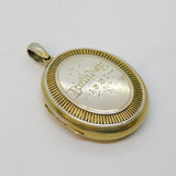 Victorian Sterling Silver Gilt 'Birthday 1881' Monogram Locket Pendant Antique