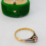 Victorian 18ct Yellow Gold & 0.3ct Diamond Solitaire Ring Antique c1890