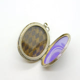 Victorian Silver Plated, Black Enamel & Turquoise Mourning Locket Antique c1860