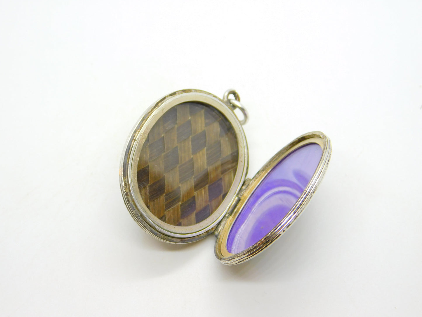 Victorian Silver Plated, Black Enamel & Turquoise Mourning Locket Antique c1860
