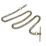 Victorian Sterling Silver Single Albert Watch Chain Antique 1898 London