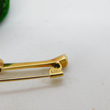 Victorian 15ct Gold, 0.2ct Rose Cut Diamond & Pearl Bar Brooch Antique c1890